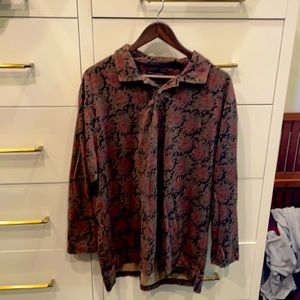 100% Cotton Daniel Cremieux Brown/Red Casual Shirt XL Classic Fit